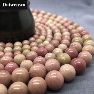 Image of Rhodochrosite Beads 4-12mm Round Natural Loose Stone Rhodonite Bead Diy Necklace
