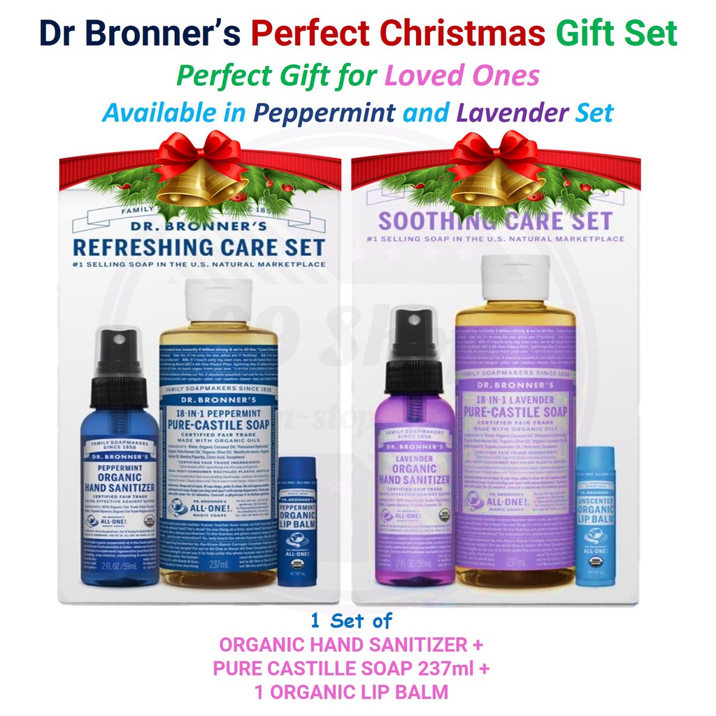 Dr Bronner's Premium Chrismas Gift Set Hand Sanitizer