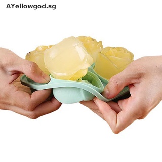 AYellowgod Silicone Molds for Ice Cube 4 Holes Rose Flower Shape Reusable Ice Cube Tray . #5