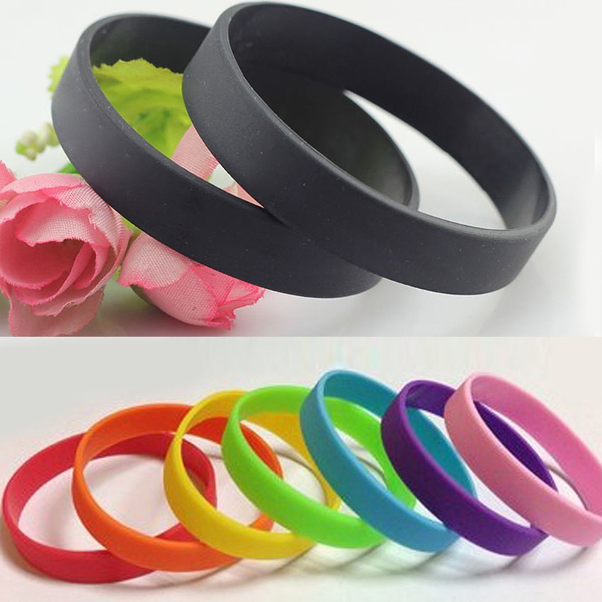 coloured rubber wristbands