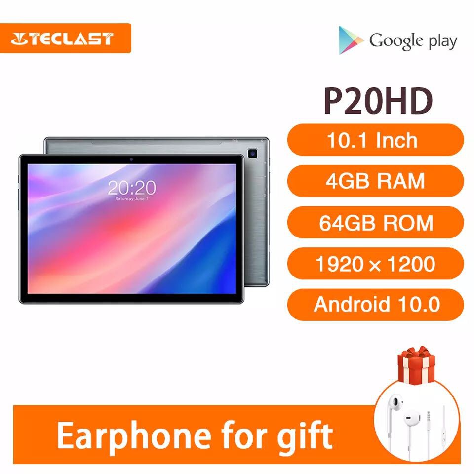 Teclast P20HD 4G Typec Tablet PC 1920 x 1200 10.1"4GB RAM/64 ROM
