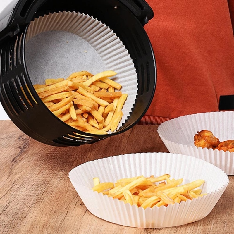 30/50/100Pcs Air Fryer Disposable Paper Household Non-Stick Kitchen French Fries Chicken Baking Oven Oil Absorber Plates