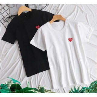 Image of Fashion Embroidered Heart couple t shirt tops women cotton t shirt men and t shirt women tshirt PRT001