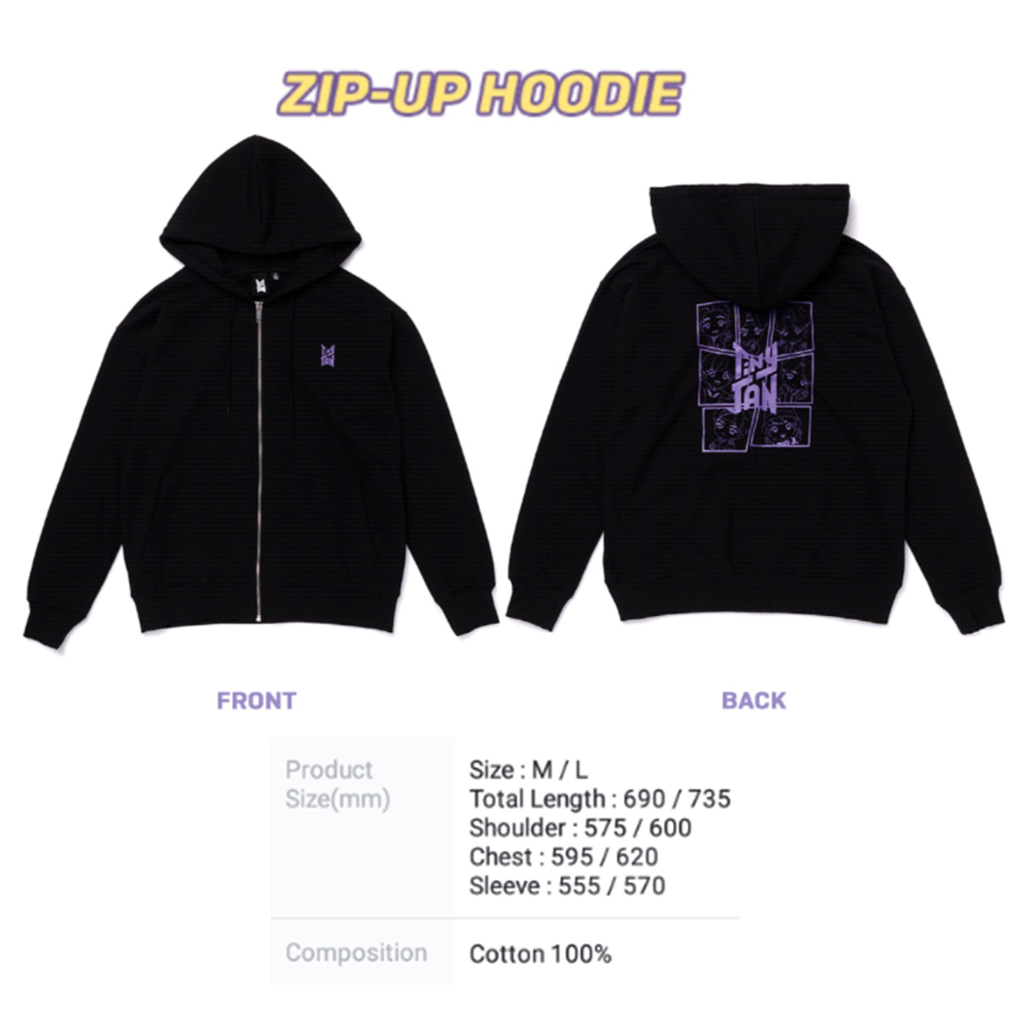 100 cotton zip up hoodie