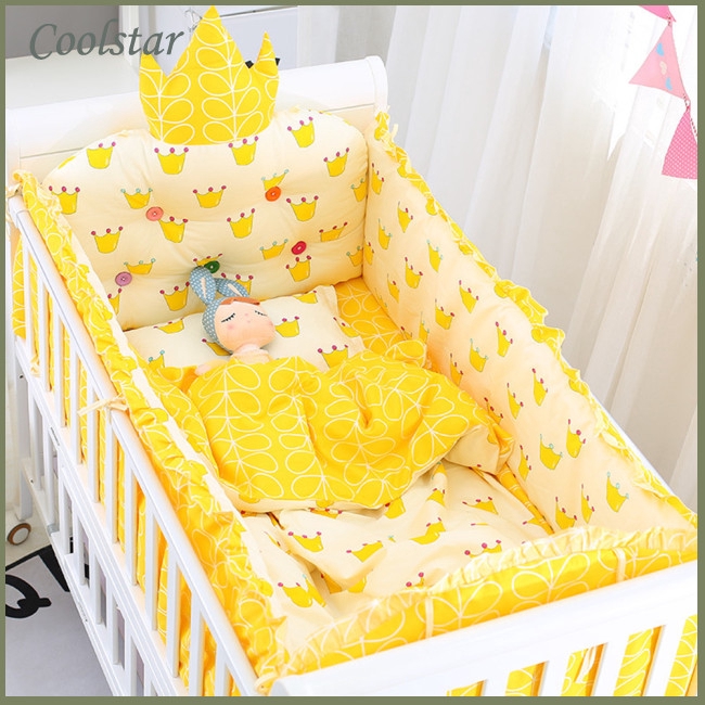 7pcs Cotton Crib Bed Linen Kit Cartoon Pattern Baby Bedding Set