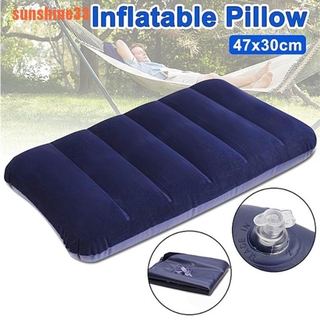 【SUN33】47*30cm Portable Folding Air Inflatable Pillow Outdoor Travel Home Soft P
