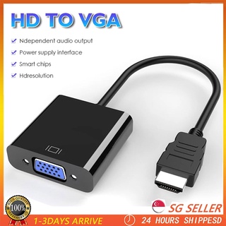 【SG Local Seller】Roni HDMI to VGA adapter 1080P Video Converter Cable For Laptop Projector Computer