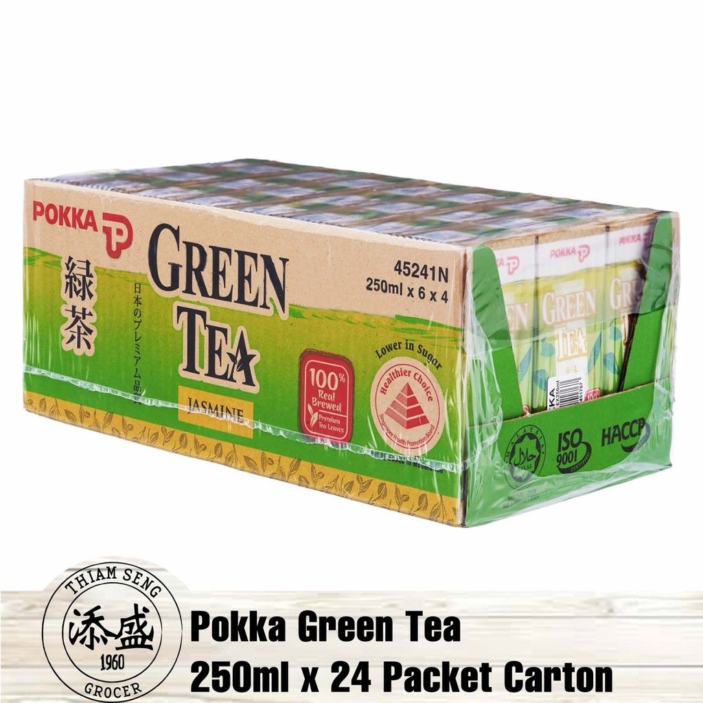 Pokka Green Tea 250ml x 24 Packet Carton Pack [Local Seller! Fast Delivery!] Drinks Raya Sweet