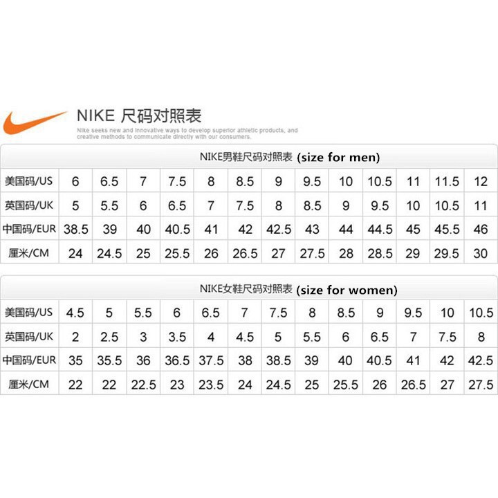 nike us 7 in cm