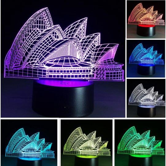 Sydney Opera House 7 Color 3d Illusion Led Table Desk Lamp Night
