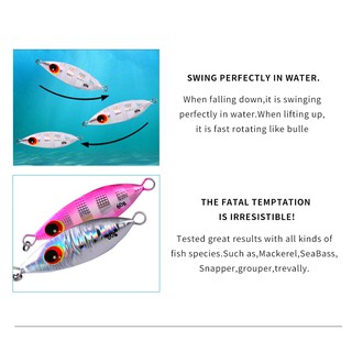 PROBEROS Metal Jig 10g/20g/30g//40g/60g Lead 3D Eyes Slow Jigging Spoon Fishing Lure For Saitwater Fishing Grea #3