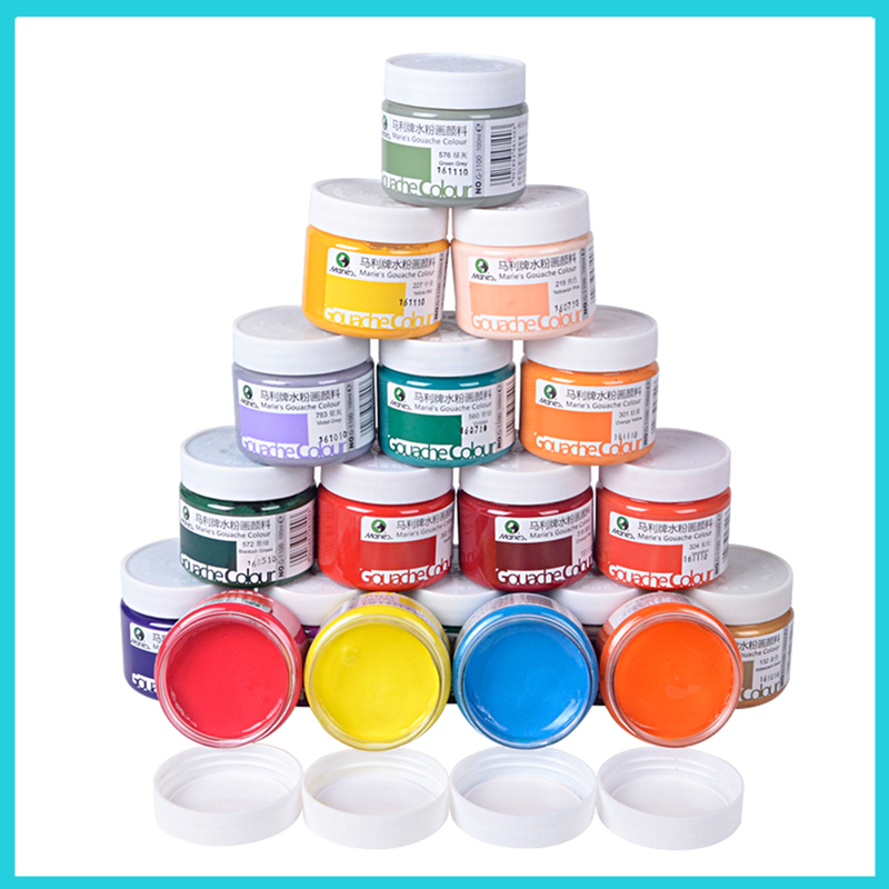 Marie's Gouache Paint Set 100ml Art Student Large Bottle Paint Can Non
