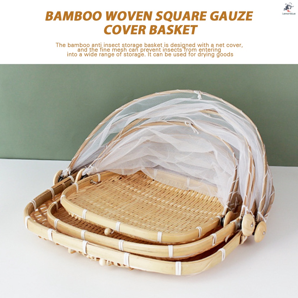 Household Handmade Basket With Mesh Cover Multipurpose Storage Dustpan