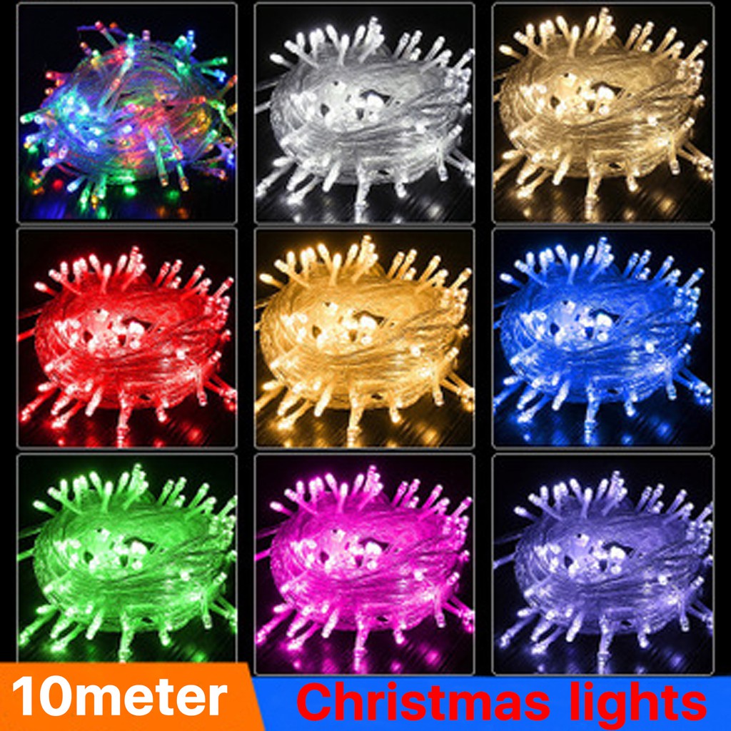 100 LED 10M Christmas String Lights High Bright Outdoor Decoration Lighting With End Connector
