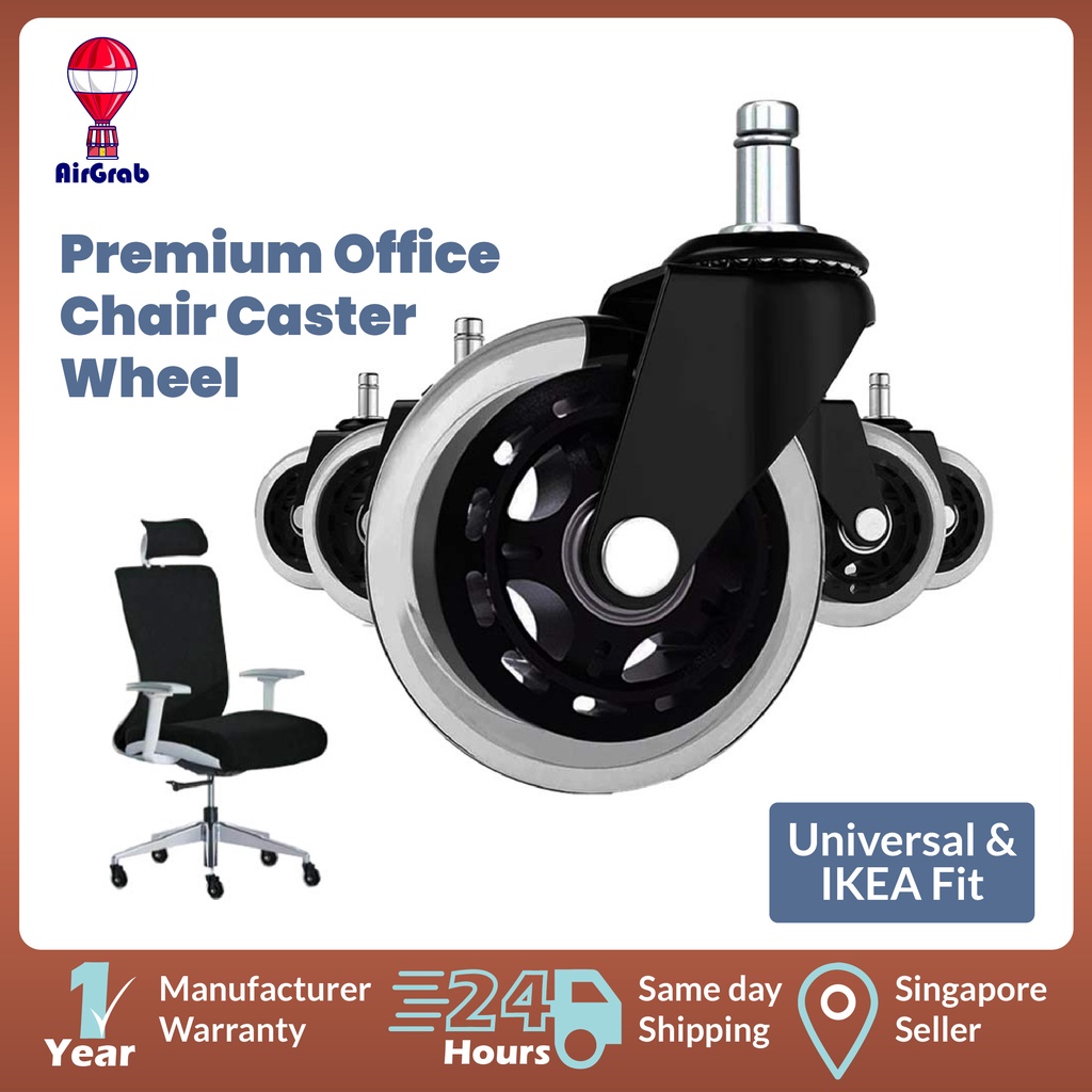 Premium Office Chair Caster Wheels Easy Roll Glide IKEA (5 Sets) Strong & Durable Protect any