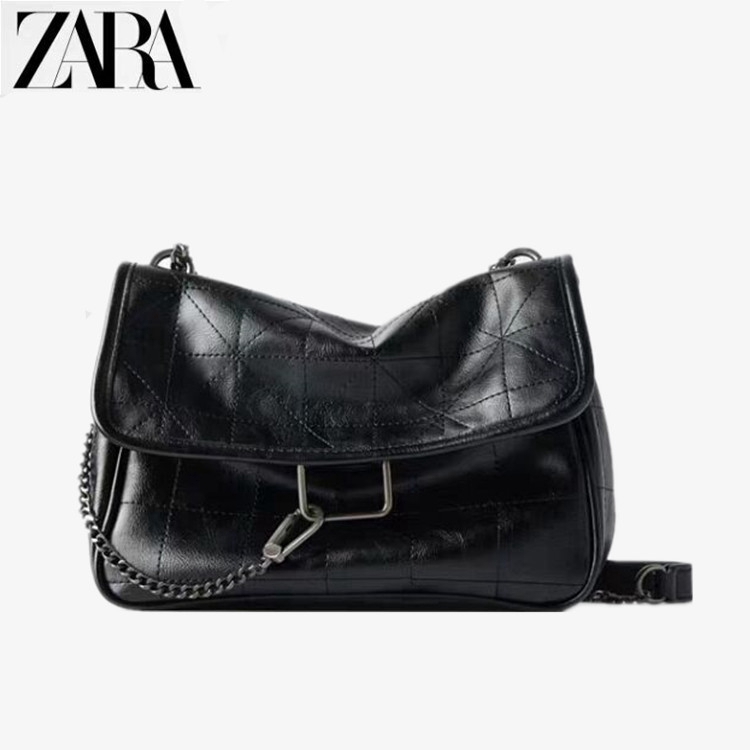 zara black chain bag