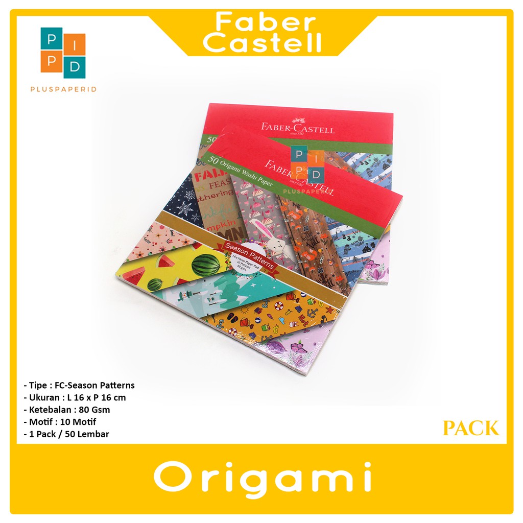 Faber Castell Origami Paper 16x16 cm Washi Paper Season Patterns Pack