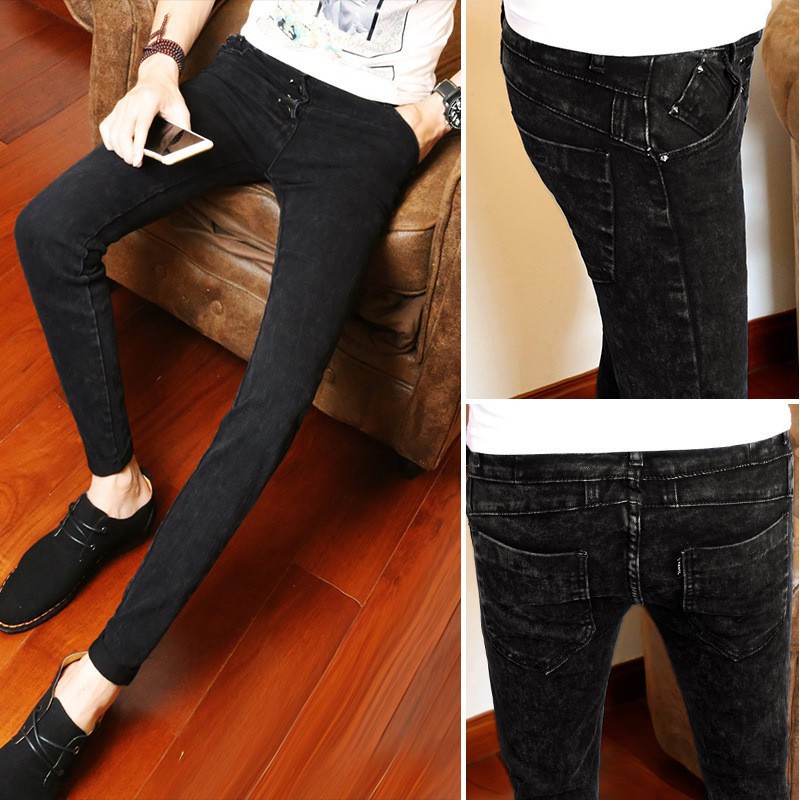 skinny fit black pants