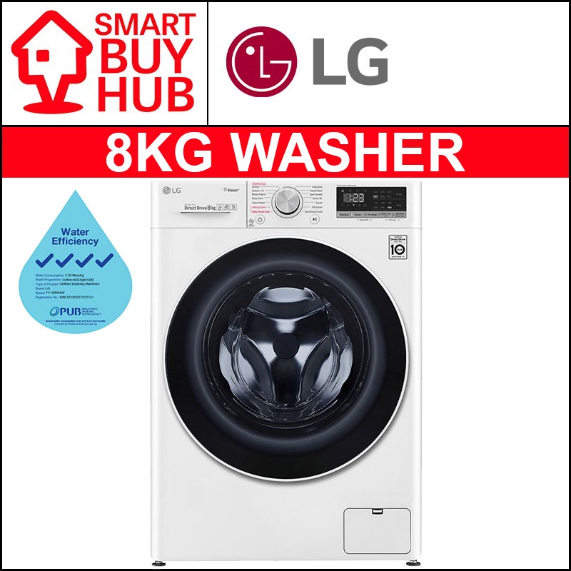 LG FV1408S4W 8kg AI FRONT LOAD WASHER (4 Ticks) Shopee Singapore