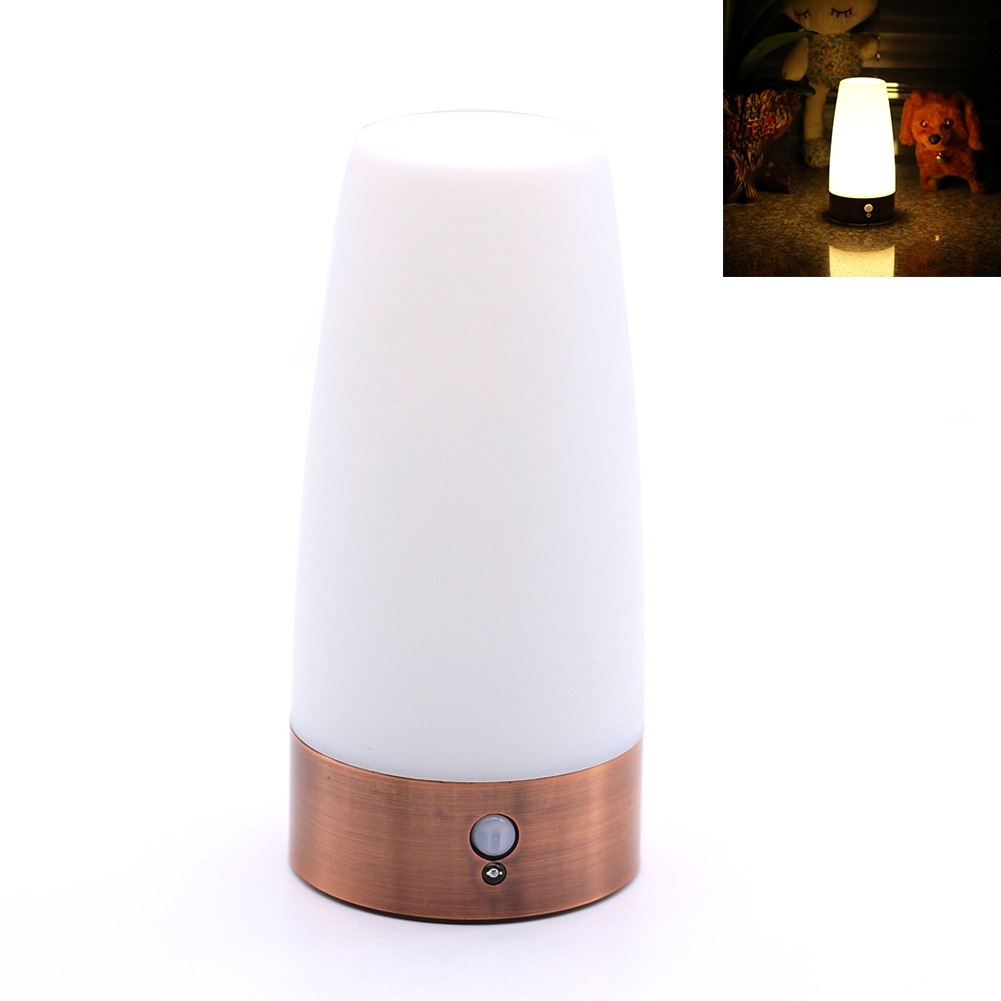 Motion Sensor Battery Operated Table Lamp Round Led Decoration