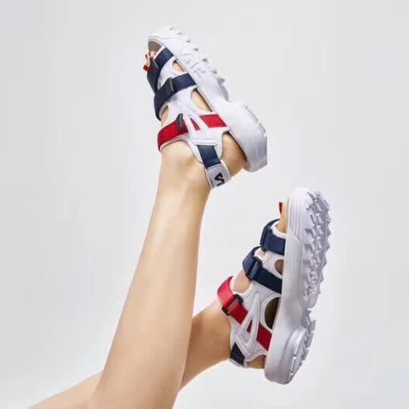 fila disruptor white sandals