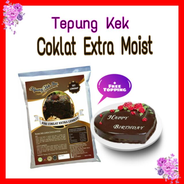 Tepung Kek Coklat Extra Moist Cake Flour Cake Chocolate Cake Topping Chocolate Moist Cake Kek Coklat Shopee Singapore