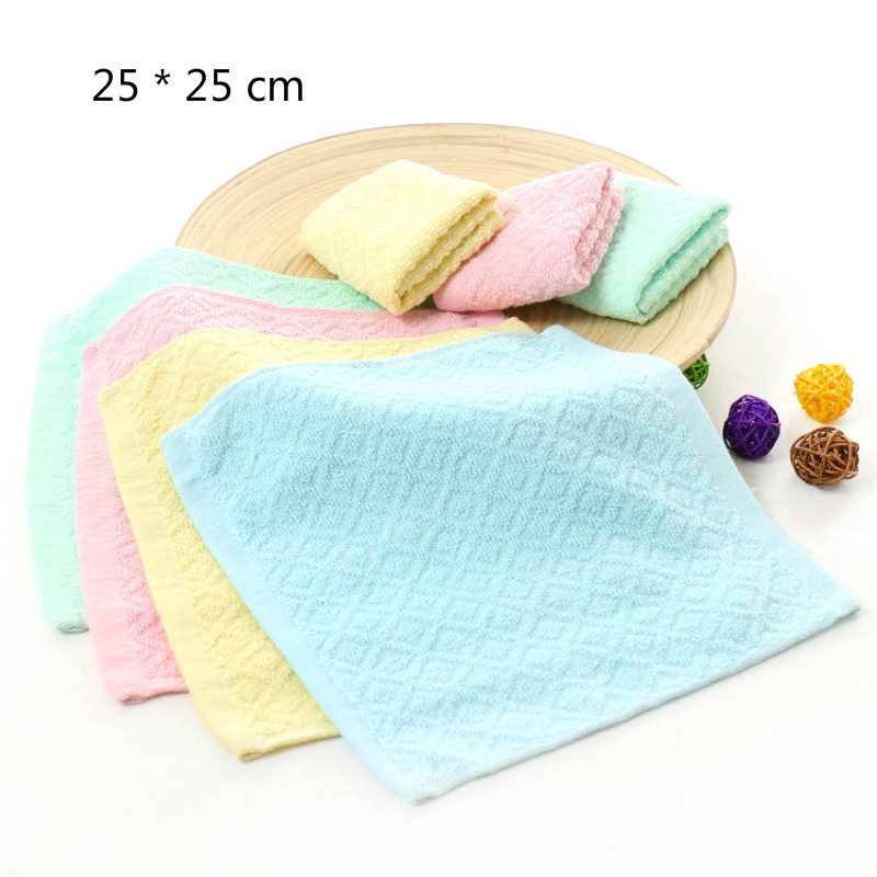 1pc Square Solid Color Bamboo Fiber Soft Face Towel Cotton Hand Bathroom Towel 