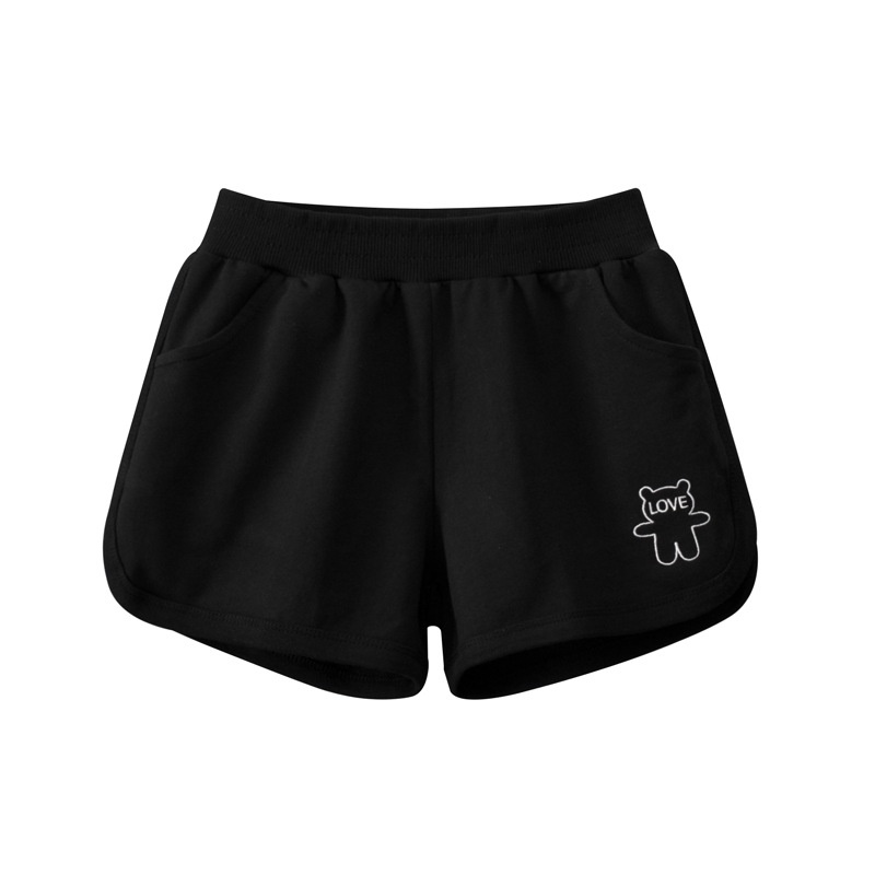 Girls short pants Children's Clothing Summer New Girls' Shorts Denim Bear Cute Pattern Outer Wear Pants Thin Children's Shorts
