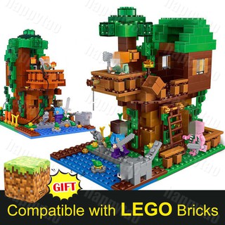 Minecraft Classic Tree House Compatible Lego Figures Building Blocks Set Shopee Singapore