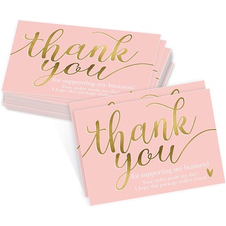 [Ready Stock] 5 * 9cm Thank You Card For Supporting My Business Pink ...