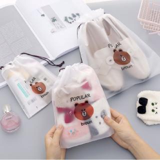 Cute Animal Storage Bag Waterproof Frosted Portable Home Travel Clothes Storage Shoe Storage Gift Household Items