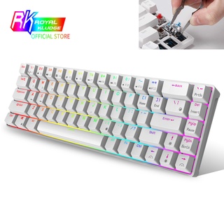 Royal Kludge RK68(RK855)/RK71 RGB Hot Swappable Bluetooth Wireless/Wired 65% Mechanical Keyboard, 68/71 （70%）Keys Gaming Keyboard for Macbook