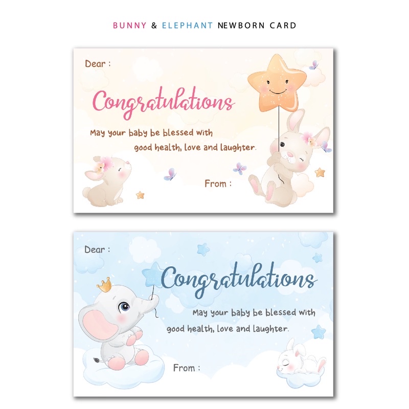 Newborn Children S Greet Card Baby Card Baby Wishes Greeting Cards Baby Equipment Cards Shopee Singapore