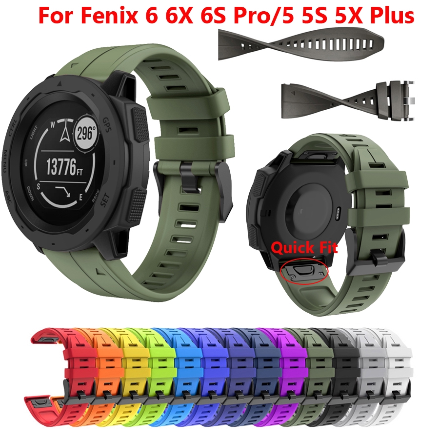 Quickfit 26 22 20mm Watchband For Garmin Fenix 6 6x 6s Pro 5 5x Plus 3 3hr Silicone Band Fenix6 4351