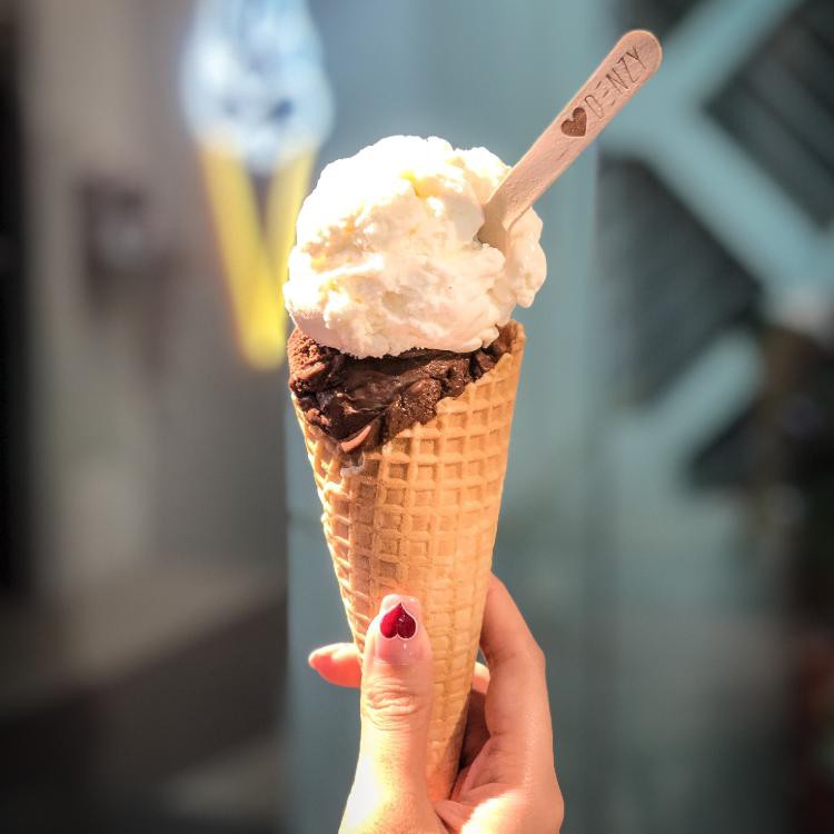 Denzy Gelato Double Scoop ice cream and Waffle set Dessert at Bishan