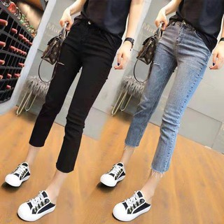 Image of Women's Jeans Straight Denim Pants Casual Hole Jean