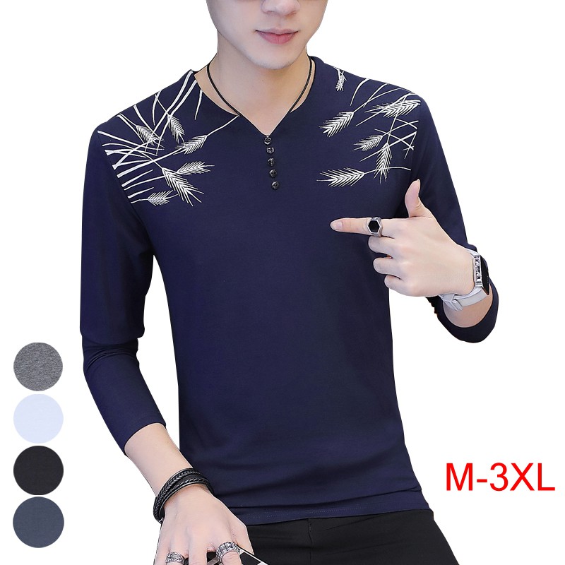 long sleeve v neck t shirt