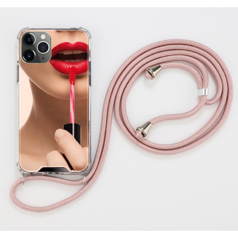 Iphone 11 Iphone 11 Pro Max Rosegold Mirror Case Cover With Soft Edge Long Colorful Sling Shopee Singapore