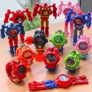 Transformation Robot Toy Watch with 24 Light Projection Images Superhero Frozen