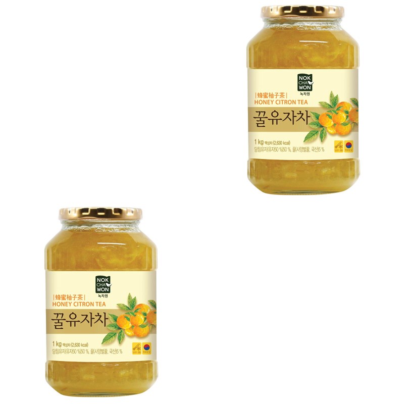 [Bundle of 2] Nokchawon Korean Fruit Tea, Honey Citron, 1Kg [Korean