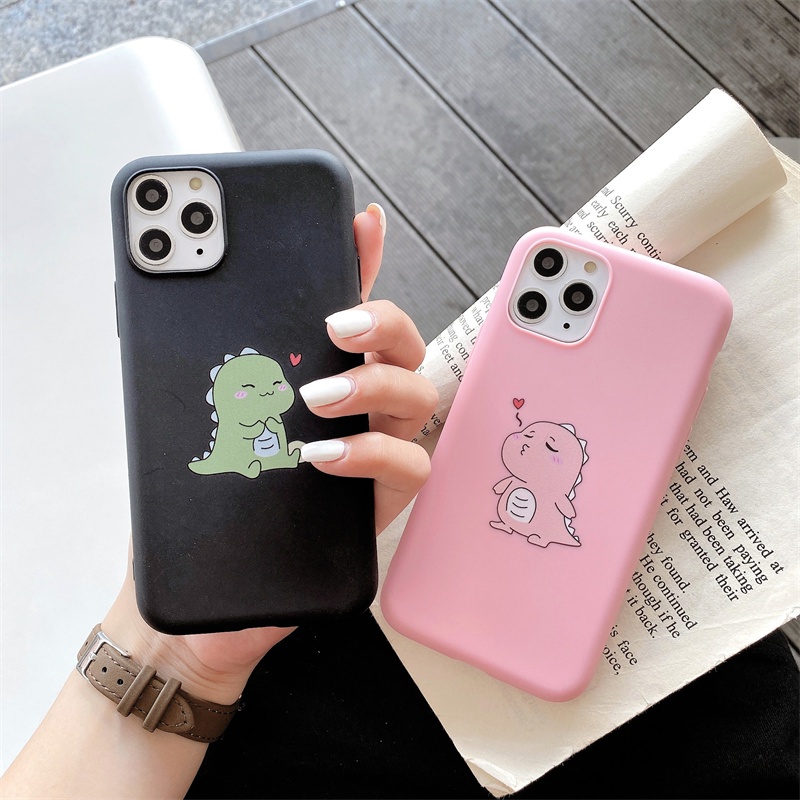 Couple Matching Cute Dinosaur Phone Case For iphone 14 11 12 13 Pro Max XR  7 8 +