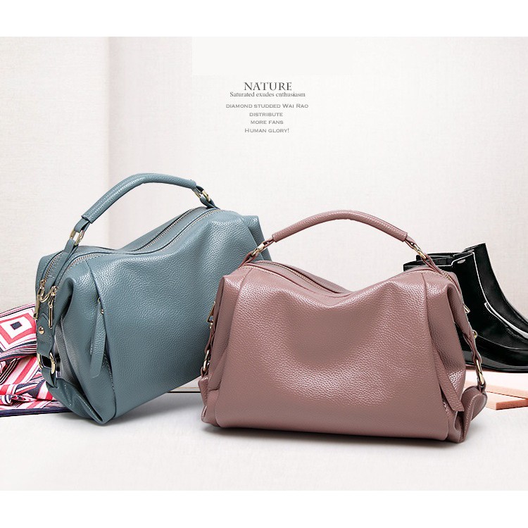 Retro Leather Boston Beg Bags Handbag Women Shoulder Bags Fashion Sling ...