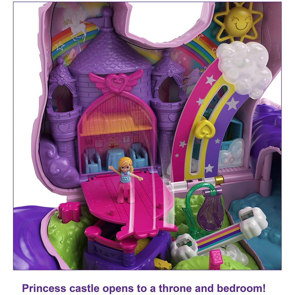 Polly Pocket Unicorn Party Micro Compact Playset with Polly /& Lila Dolls New