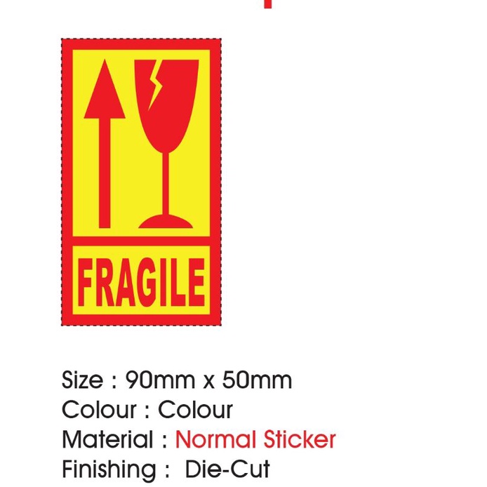 FRAGILE STICKER 9CM X 5CM Shopee Singapore