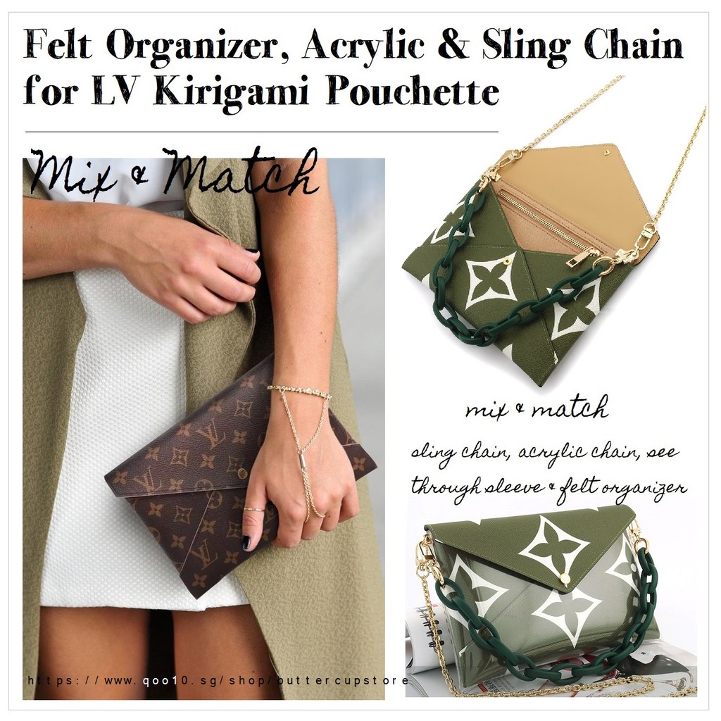 Tourdream Clear Bag for LV Giant Pochette Kirigami Organizer with Rings  (Khaki felt insert) : : Bags, Wallets and Luggage