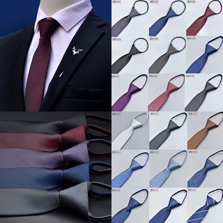 Image of 18 Colors Men 6cm Matt Tie Suit Skinny Ties Faux Silk Zipper Slim Solid Neckties