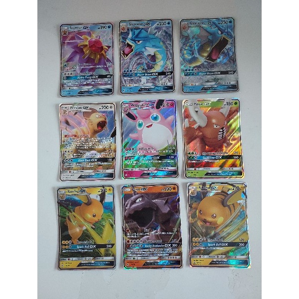 Pokemon starmie raichu gyarados pinsir onix persian wigglytuff gx cards ...