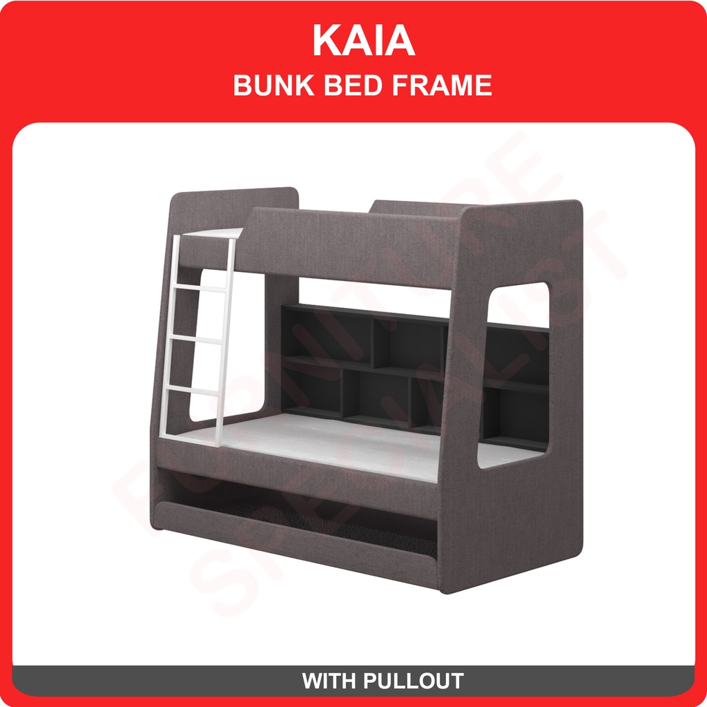 Furniture Specialist Kaia Fabric Bunk Bed With Pullout Frame(More