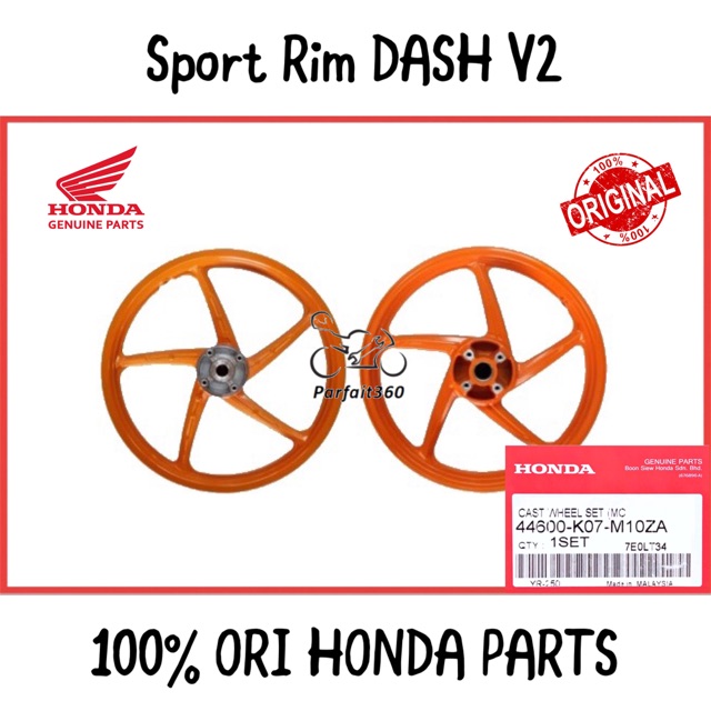 185 185x17 K07 Honda Waven Dash V2 Sport Rim 5 Rod Repsol 100 Ori Shopee Singapore
