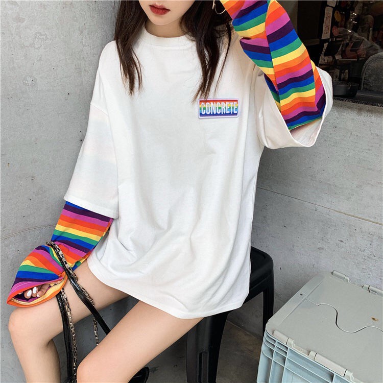 rainbow tshirt dress